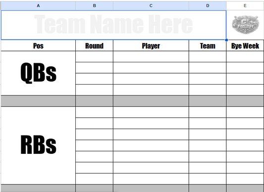 Draft Logs & Roster Sheets (excel)