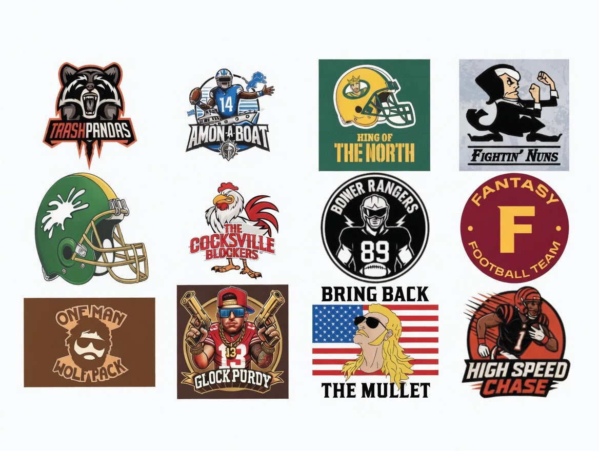 12 Custom Team Logo Draft Labels