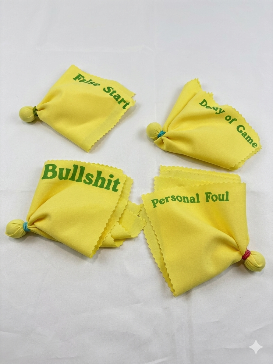 (4) Draft Party Penalty Flags and Gold Whistle