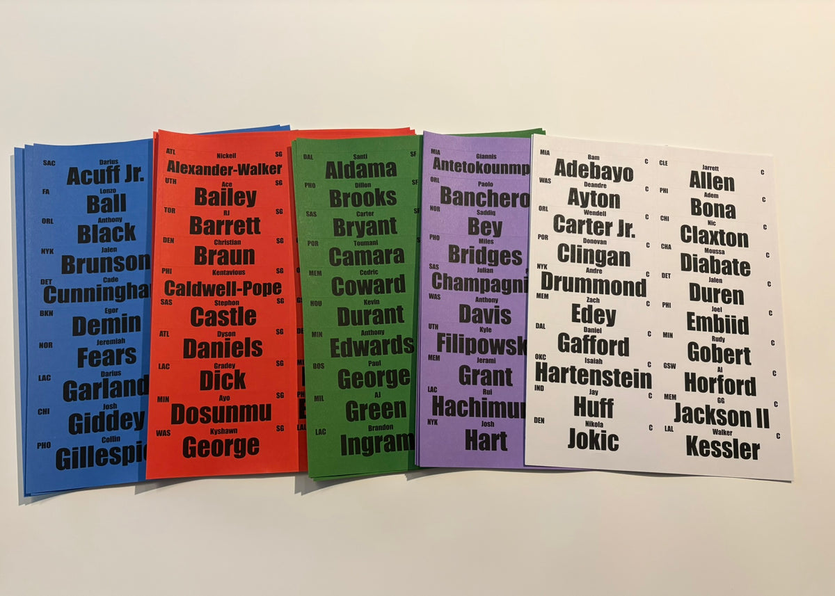 2026 Fantasy Basketball Labels Only