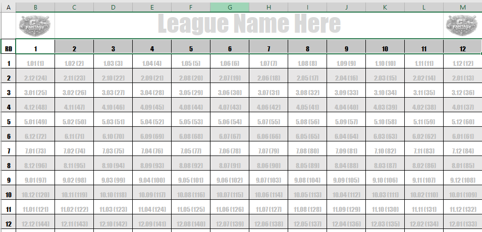 Draft Logs & Roster Sheets (Google Sheets)